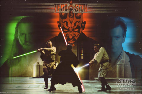 Star Wars Phantom Menace Jedi vs Sith Poster 24x36