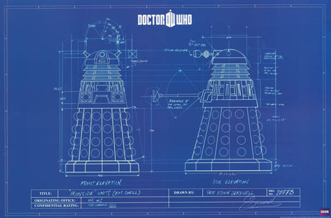Doctor Who Dalek Blueprint Poster