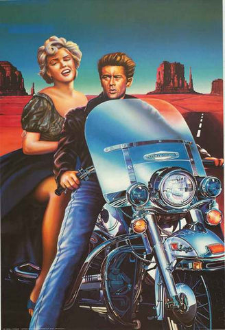James Dean Marilyn Monroe Harley-Davidson Poster