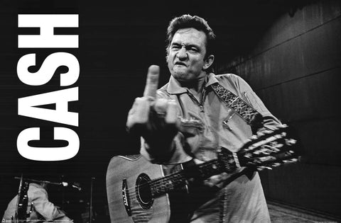Johnny Cash Giving the Finger Poster 24x36