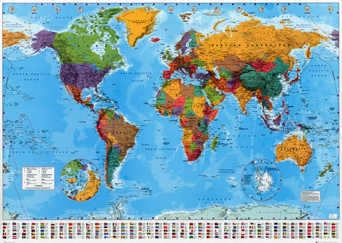Political World Map Poster