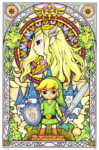 Legend of Zelda Stained Glass Poster 24x36