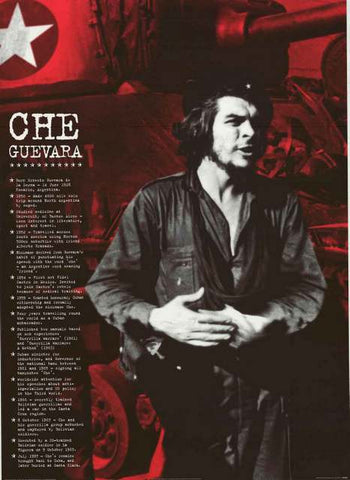 a Bauhaus painting of Che Guevara, walking on the