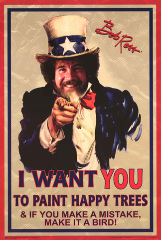 Bob Ross Uncle Sam Poster