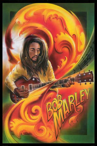 Bob Marley Swirl Poster
