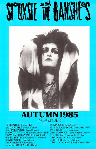 Siouxsie and the Banshees 1985 UK Tour Poster 25x38