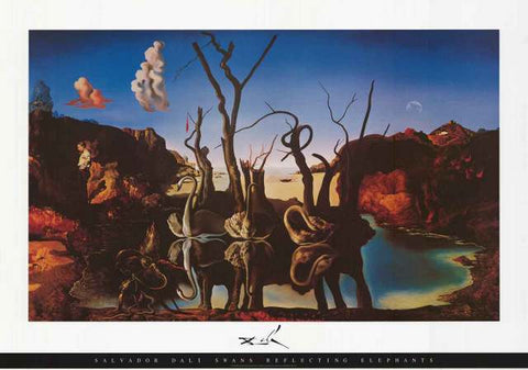 Salvador Dali Swans Reflecting Elephants Poster