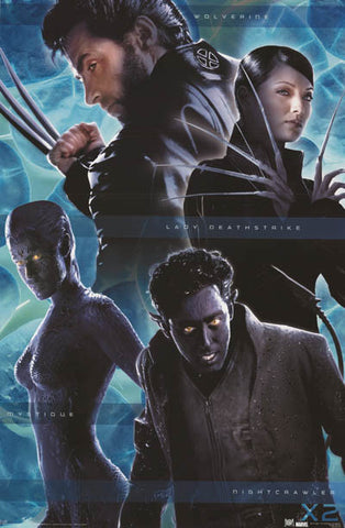 X-Men 2 Marvel Comics Movie Poster