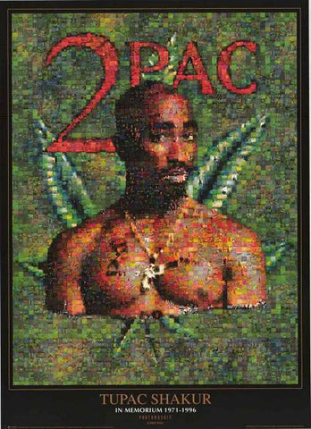 Tupac Shakur 2Pac Photomosaic Poster