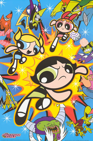 Powerpuff Girls Cartoon Poster