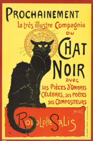 Chat Noir Steinlen Art Poster 24x36