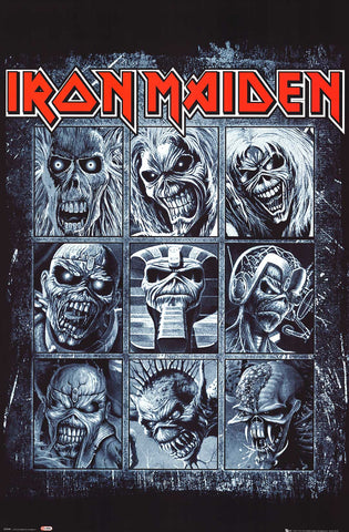 Iron Maiden Many Faces of Eddie Poster 24x36