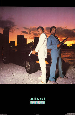 Miami Vice Crockett and Tubbs Original 1984 TV Show Poster 21x32