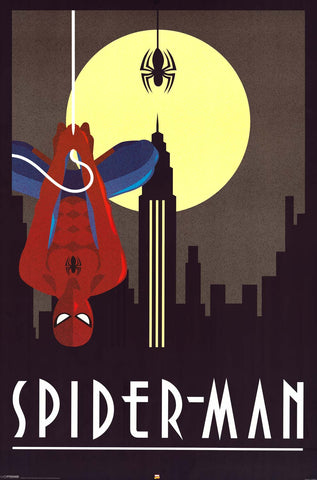 Spider-Man Art Deco Marvel Comics Poster