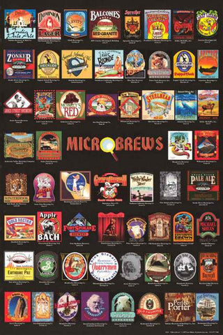 Beers Microbrew Beer Bottle Labels Poster