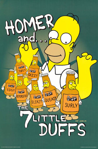Homer Simpson 7 Little Duffs 1998 Poster 23x35
