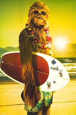 Star Wars Chewbacca Surfing Poster 24x36
