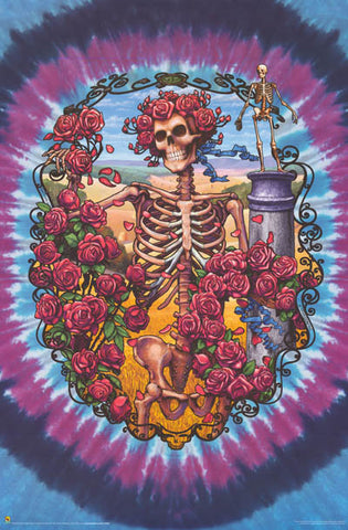 Grateful Dead Skeleton and Roses Poster