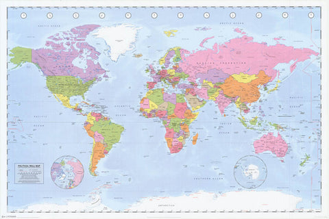 Political World Map Poster
