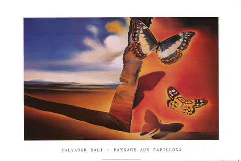 Salvador Dali Paysage aux Papillions Poster