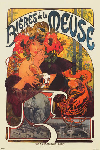 Alphonse Mucha Bieres de la Meuse Poster