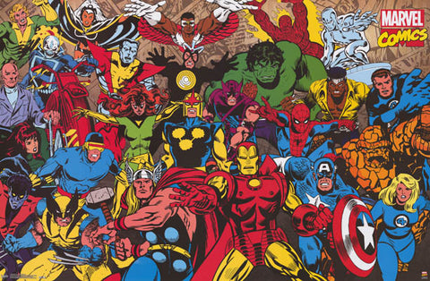 Marvel Comics Superheroes Poster