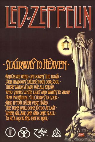 Led Zeppelin Stairway to Heaven Lyrics Poster