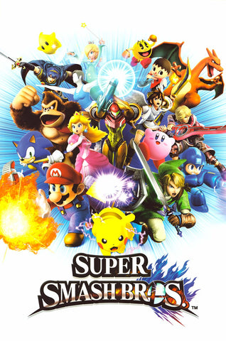 Super Smash Bros Video Game Poster 24x36