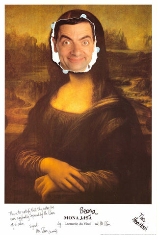 Rowan Atkinson Mr Bean Mona Lisa Humor Poster 23x35
