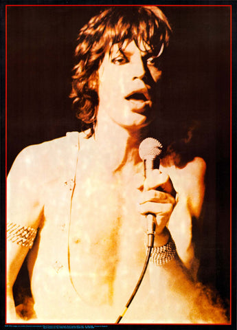 Mick Jagger Live Rolling Stones 1980's Poster 24x33